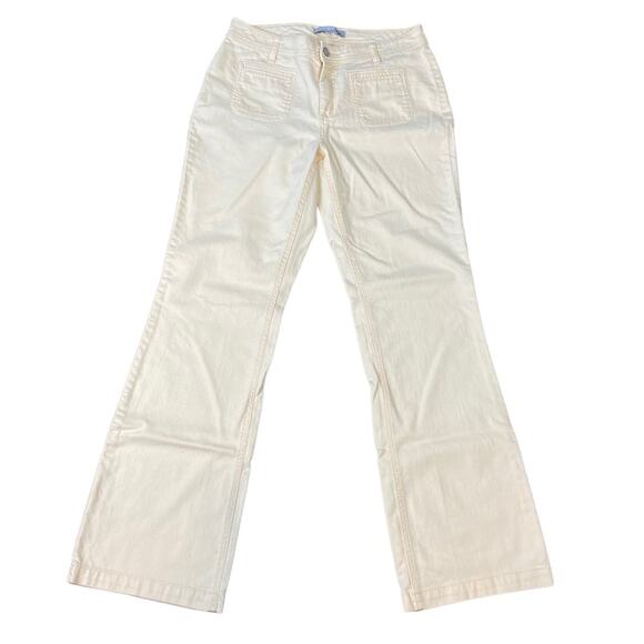 Chico’s Platinum Stretch Jeans Light Yellow Sz 1 - Picture 1 of 5